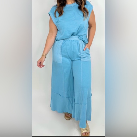 Oddy pant and top set, blue, 1X - Picture 6 of 6